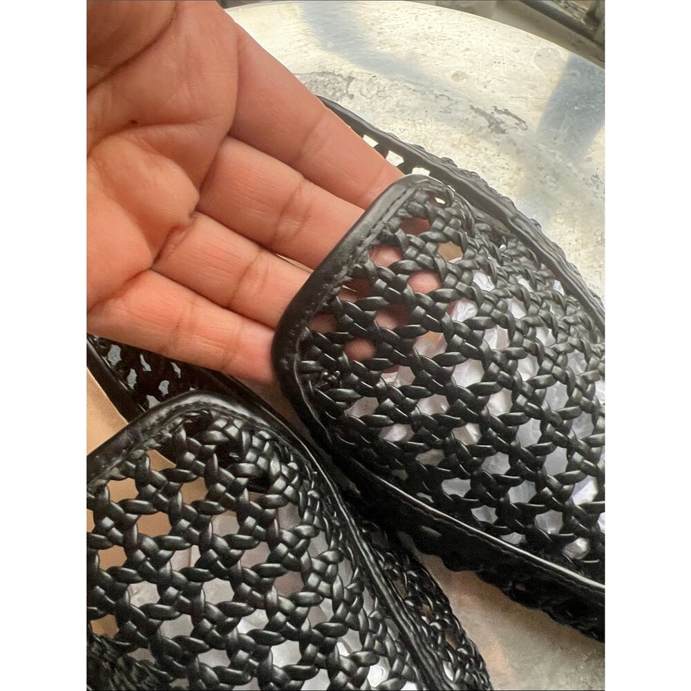 INC International Concepts Black Woven Pointed-Toe Mule Slides - Picture 3 of 7
